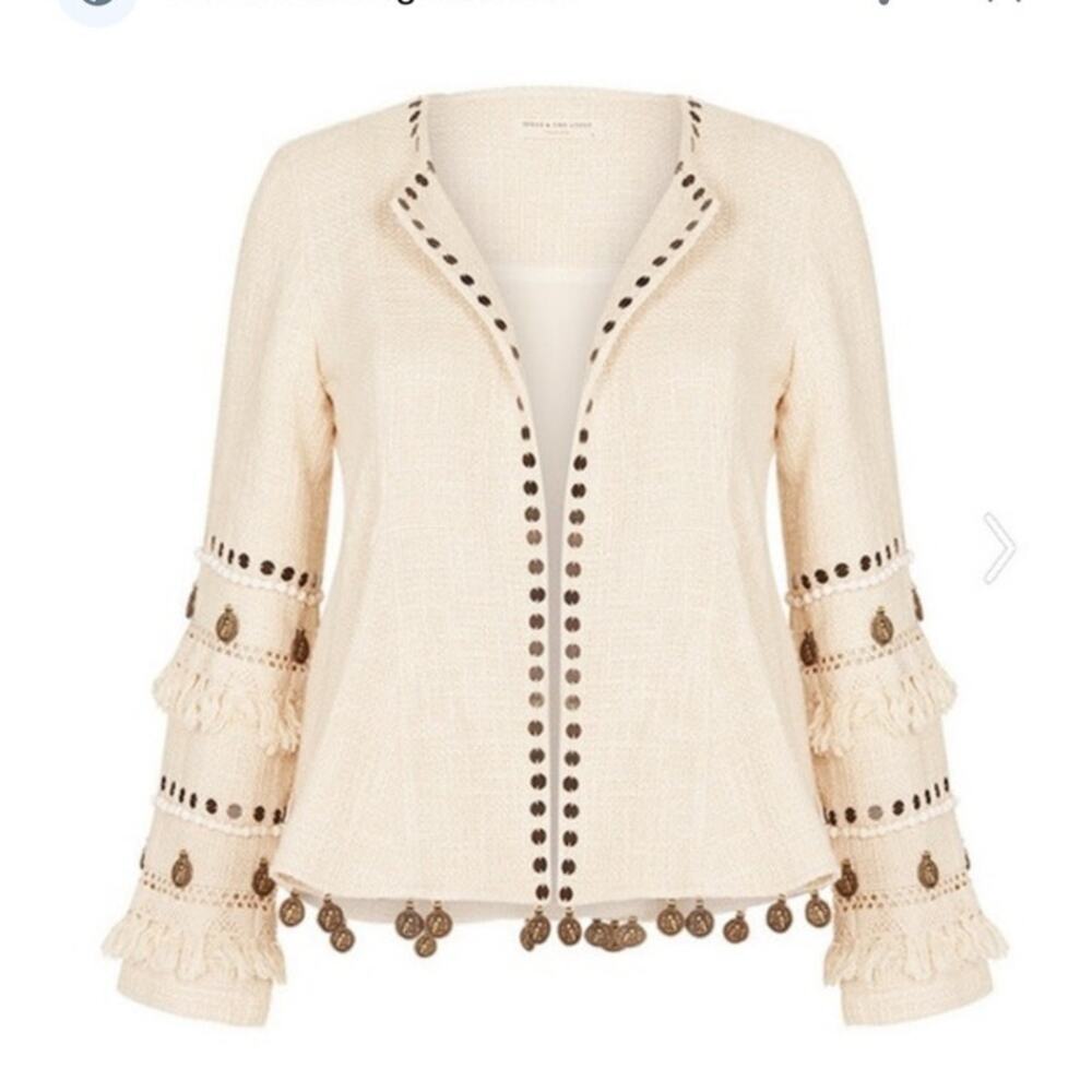 Spell & the Gypsy Collective Alphie Open Front Peplum Blazer Small - Picture 13 of 13